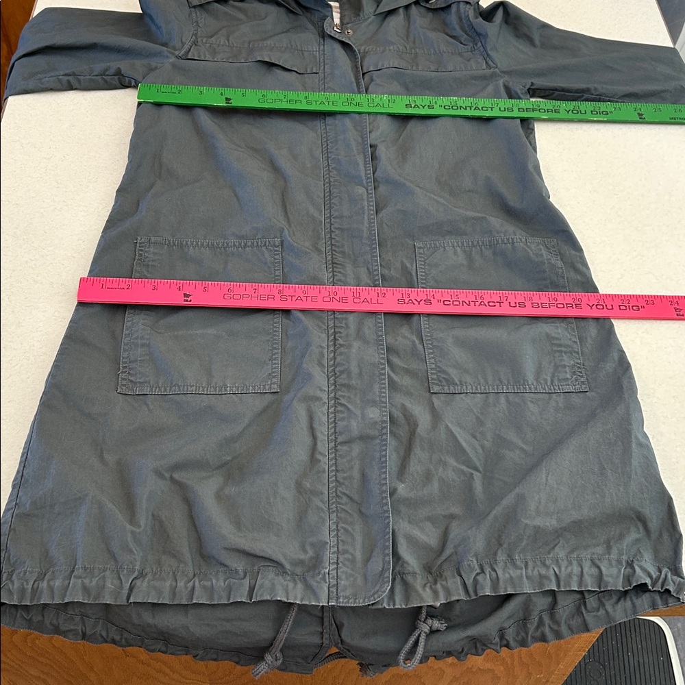Forever 21 Gray Hooded Longline Full Zip Full Snap Parka KING Utility Jacket - Picture 8 of 15